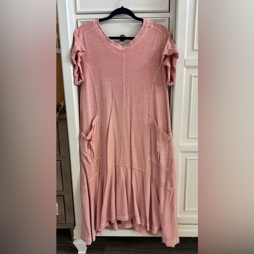 Pink Casual Dress with Pockets from Anthropologie